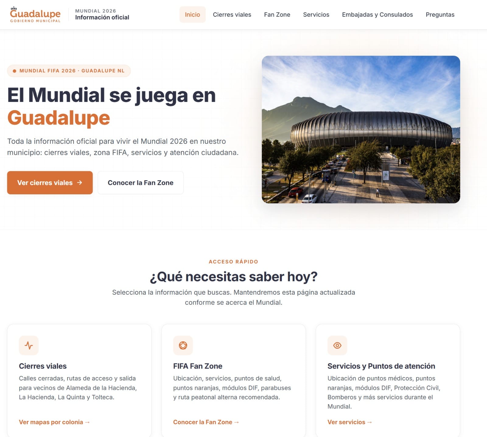 Habilita Guadalupe micrositio de orientación para el Mundial Habilita Guadalupe micrositio de orientación para el Mundial